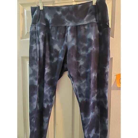 Danskin Womans Blue Tie Dye Leggings Pants. Pockets. Plus Size XXL. - Picture 1 of 10